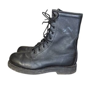 Addison Shoe Company Vintage Black Leather Steel Toe Boots Men’s 8.5 Women’s 10
